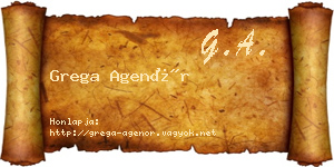 Grega Agenór névjegykártya